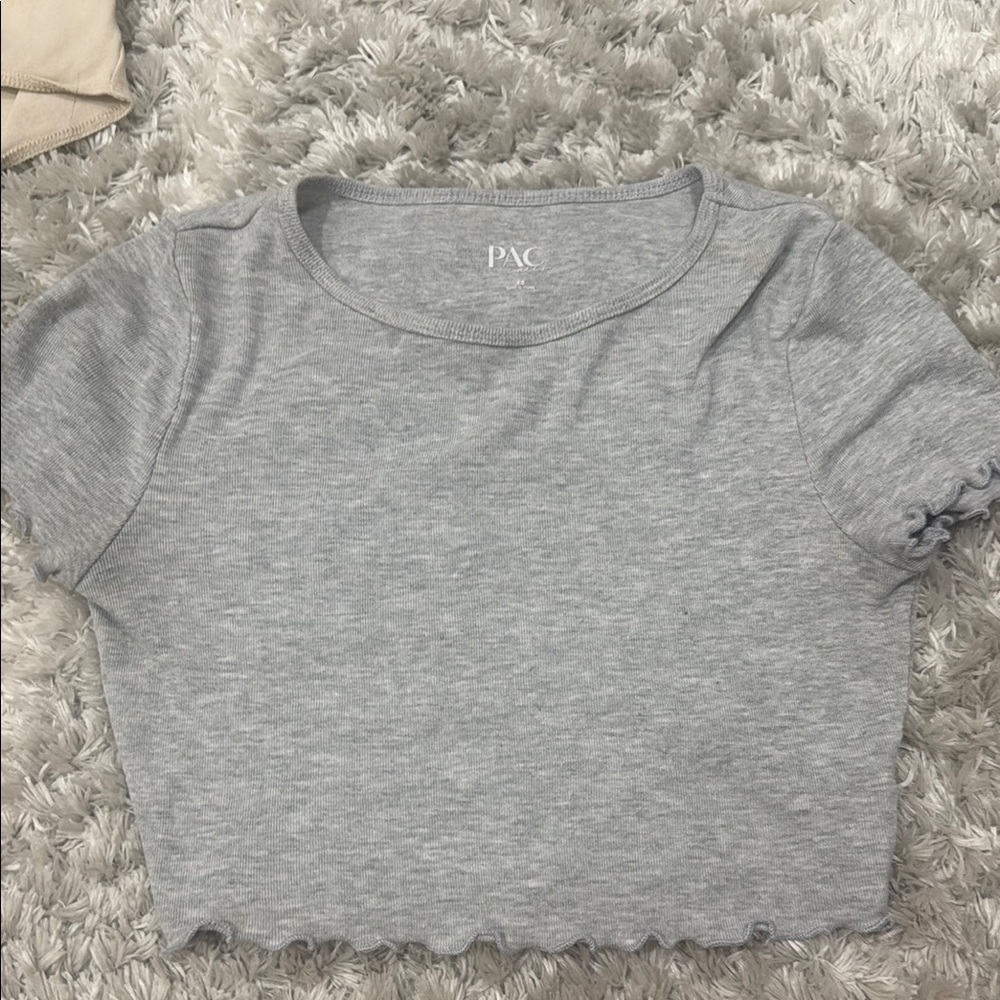 PacSun Heather Gray Short Sleeve Crop Top